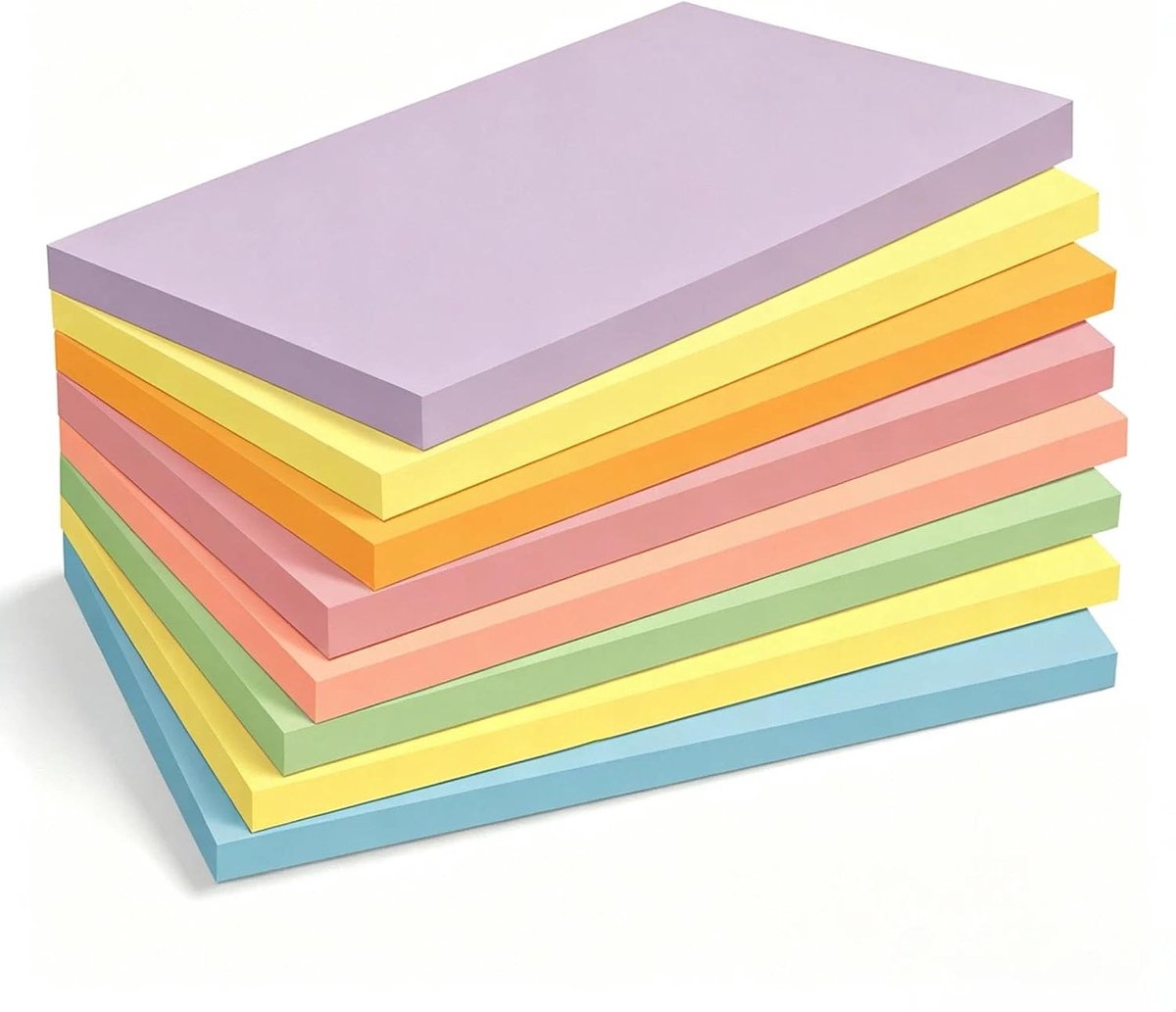 Grote Sticky Notes 3 x 5 inch - 60 Vel per Notepad, 480 Vellen in 7 Kleuren, Super Hechtende Memo Pads voor Organisatie en Notities