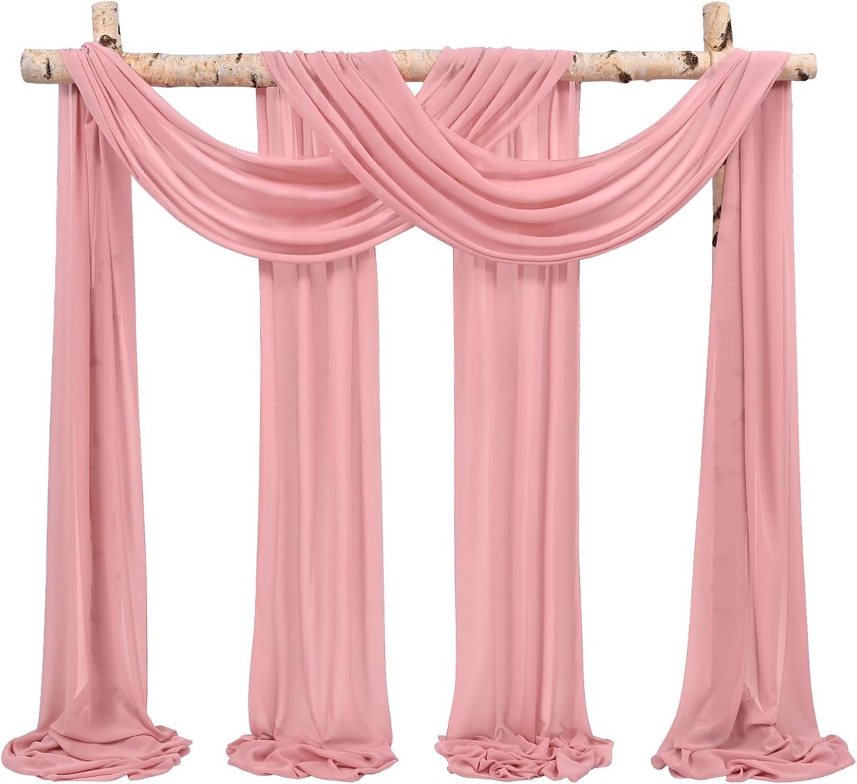 Panelen 73 x 610 cm Stoffige Roos chiffon stof draperie bruiloft boog gordijnen chiffon pure achtergrond gordijnen voor bruiloft boog ceremonie decoraties