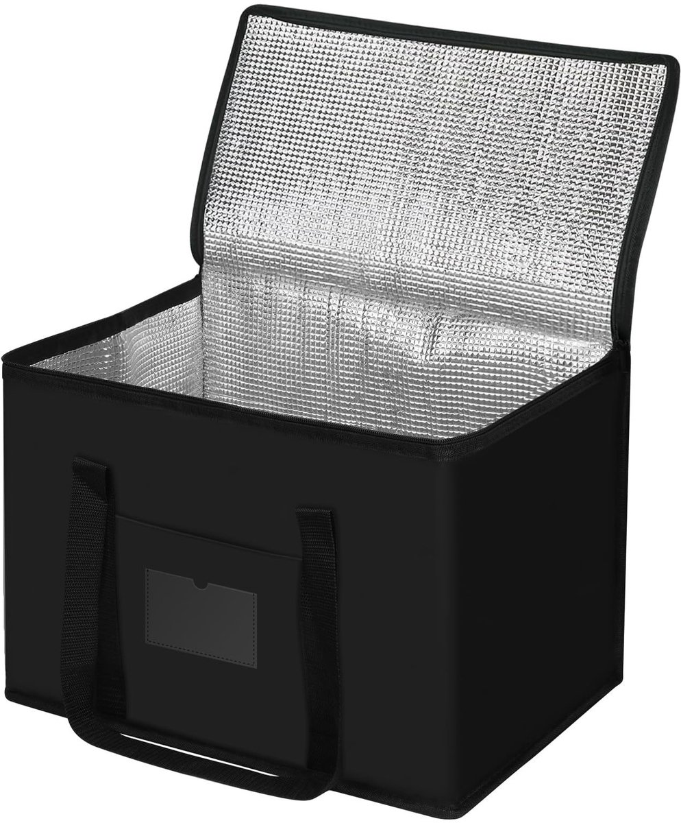 1x Grote geïsoleerde koeltas, duurzame thermische boodschappentas, opvouwbare en lekvrije tas voor strand, picknick, kamperen, barbecue, reizen en boodschappen, 40 x 33 x 22 cm