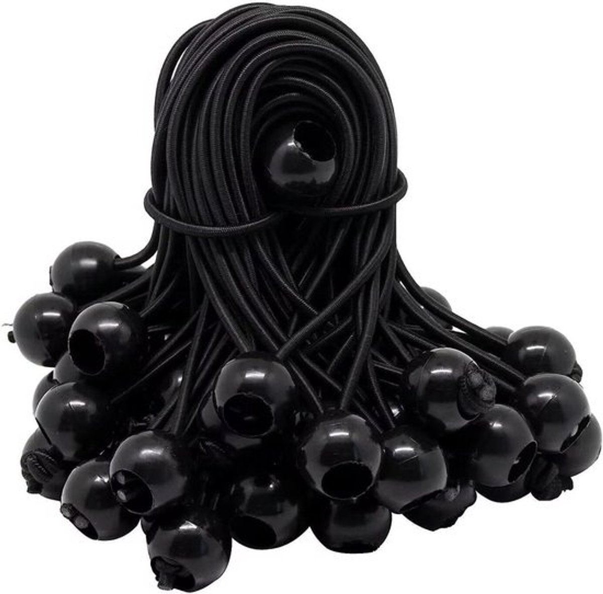 Allecta - Elastische spanrubbers met bal - voor beken, zeilen, affiches en camping - Set van 75 stuks
