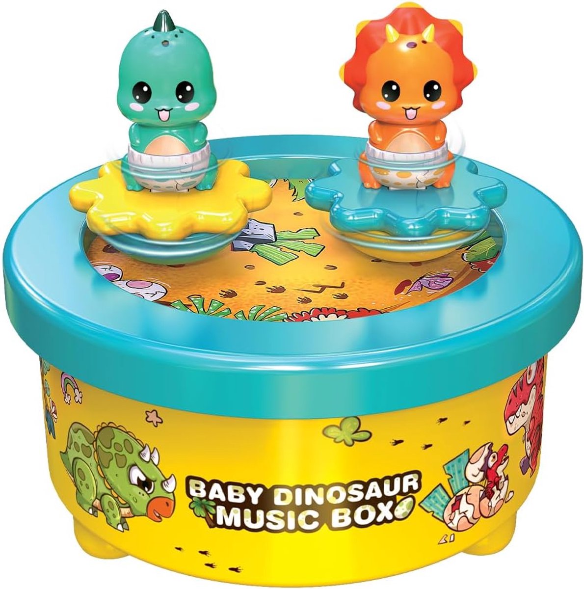 Baby dinosaurus muziekdoos - dansende draaiende figuren