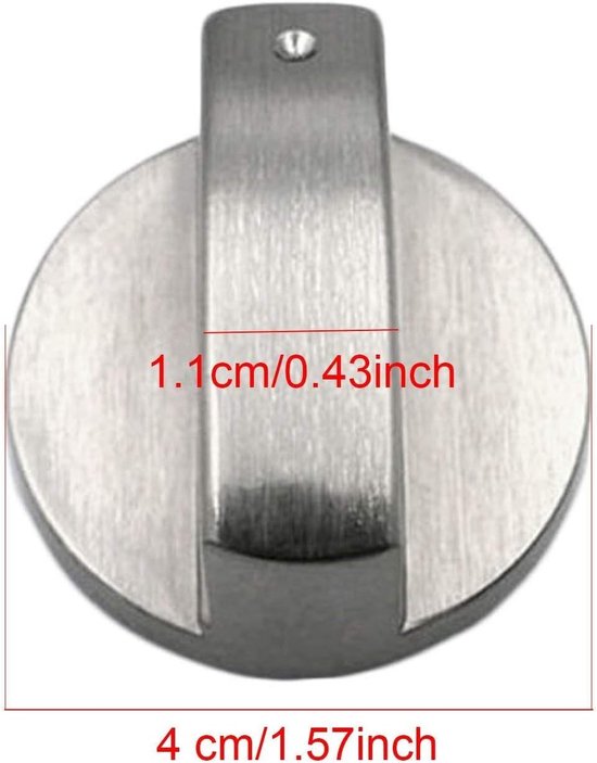 Gas Stove Knobs, 5 Pieces, 6 mm, Silver Gas Stove Control Buttons, Oven Switches, Cooking Surface Regulators - ShopVlot — afbeelding 2