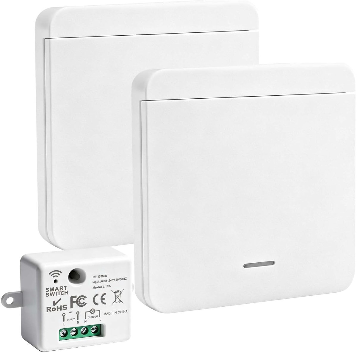 220 V, draadloze lichtschakelaar, 433 MHz, met 1 RF-zender en 2 ontvangercontroller, 10 A, draadloze schakelaarset - ShopVlot