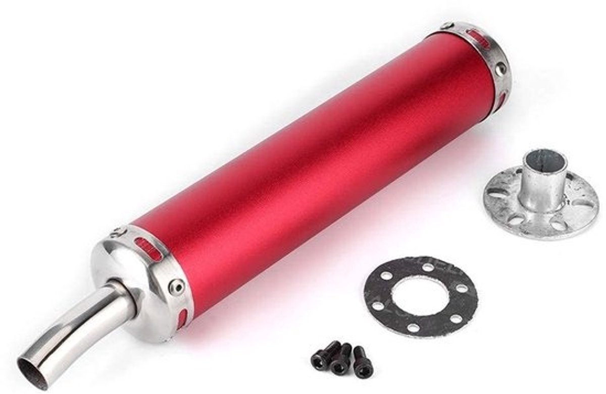 Store_7 - Uitlaatgeluiddemper - 2-taktmotorfiets - Roestvrij staal - Rood - Gemodificeerde onderdelen - 20 mm uitlaatdemper