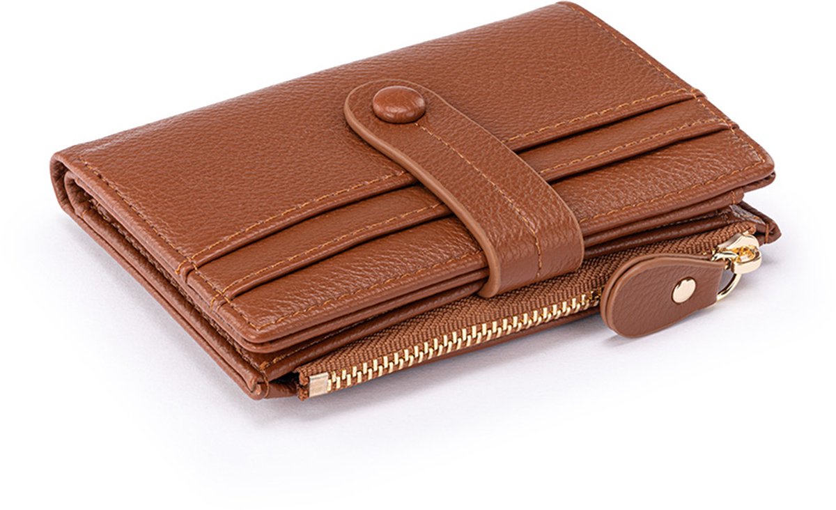 Milanoro - Stijlvolle compacte damesportefeuille - Cognac