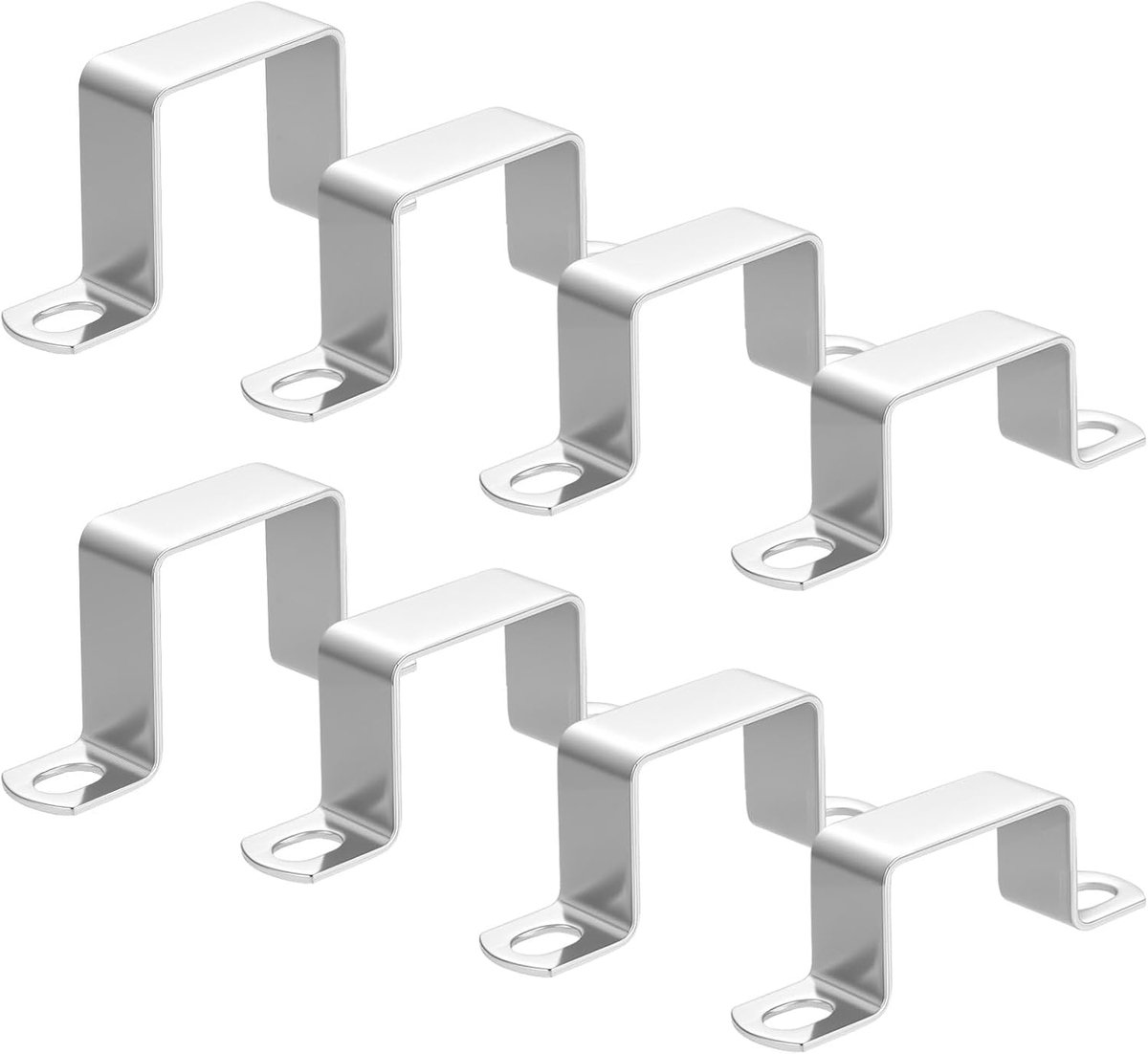 8pcs Square Tube Clamps, U Tube Clamps, Square Half Clamp, Stainless Steel, Square Tube Connector, Fixing Clamp - ShopVlot