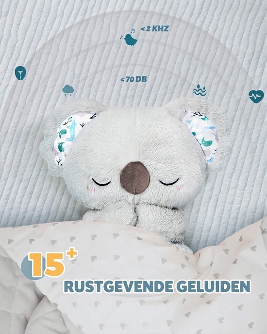 Breathing Koala Knuffel - Ademende Knuffel - Ademhaling Knuffel Koala - Kalmerend Koala Knuffel - Zacht speelgoed dat ademt met geluid reliëfpluche voor volwassenen en baby van Merkloos — afbeelding 3