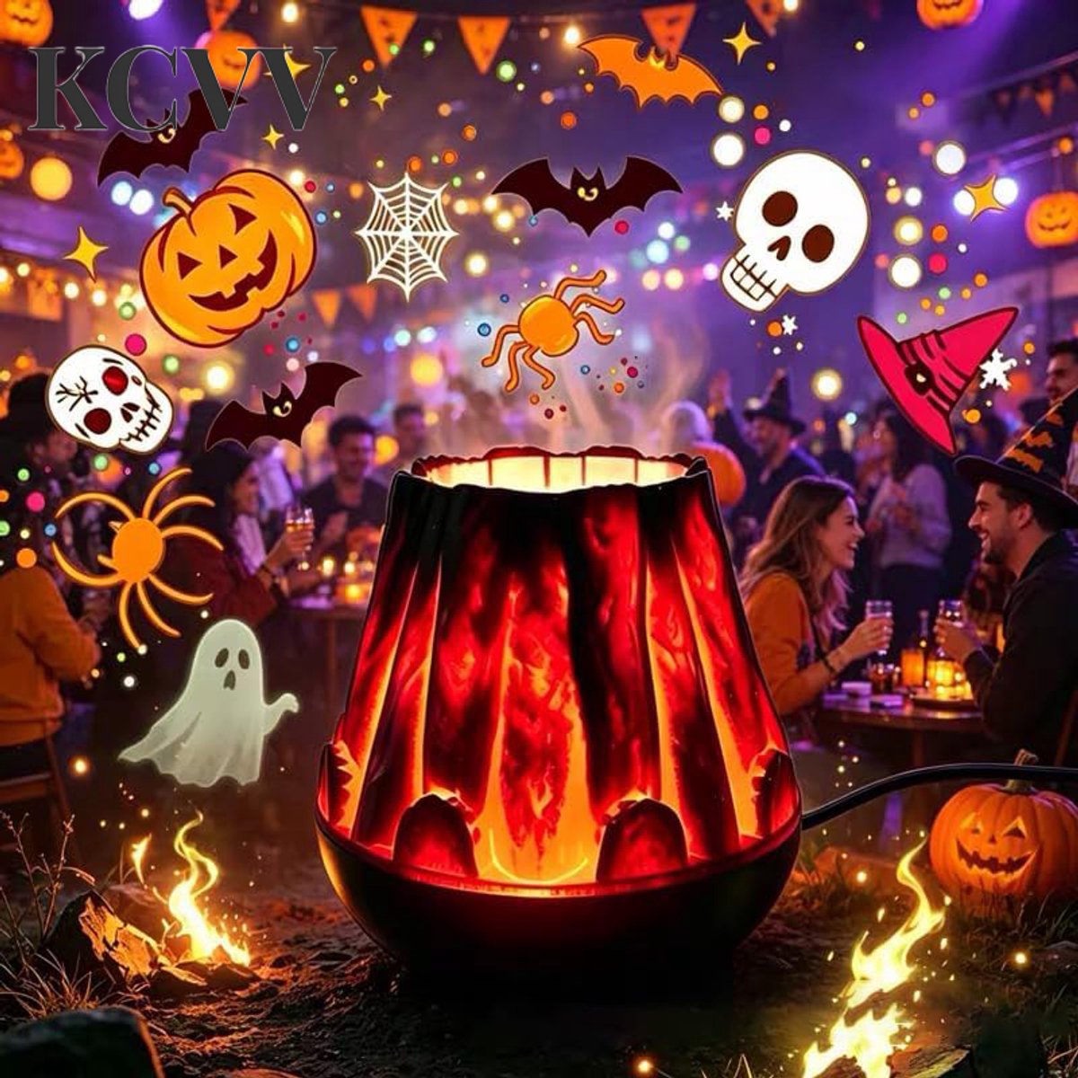Nachtlampje met pompoenpatroon en projector - halloween projector-halloween projector buiten-haloween projector-voorzien van HD LED-projectie - geschikt voor slaapkamers, woonkamers, feestjes en kerstdecoratie - Zwart - 10x10.6 cm