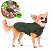 Furry Original® Honden Jas Waterdicht - Puffy Winter & Regenjas - XS 28-35 cm - Verstelbare Winterjas met Rits voor Tuig - Lichte Hondenjasjes voor Teckel & Kleine Hond - Snel aan/uit - Kleding