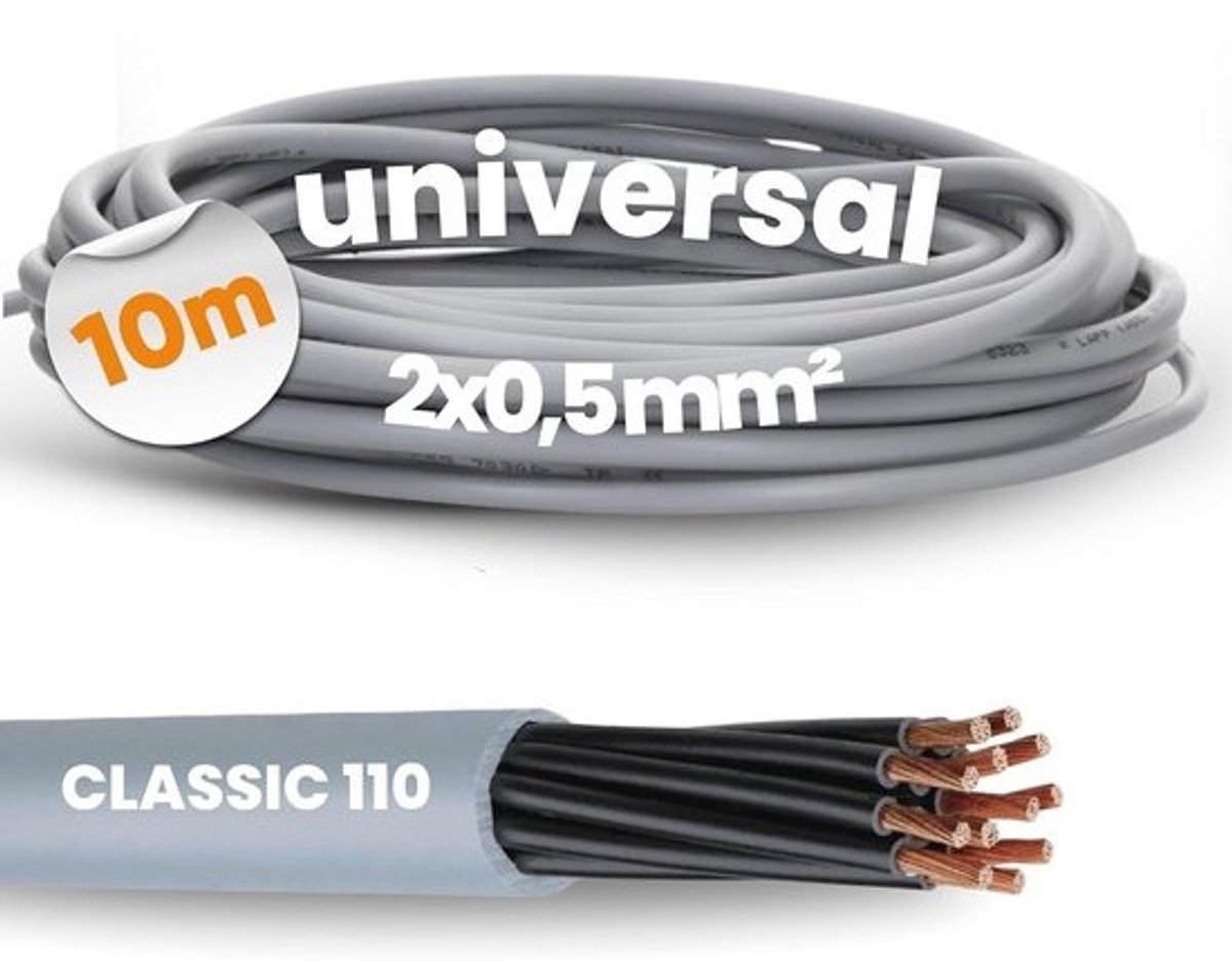 10 meter Ölflex Classic 110 PVC-bedieningskabel, 2 x 0,5 mm², stuurkabel, 2-aderig
