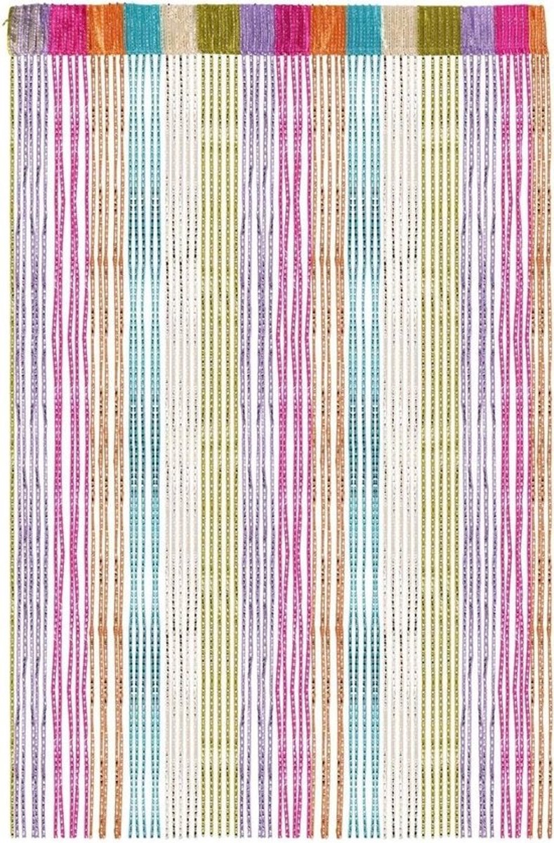 Meerkleurig draadgordijn - 90x200 cm - regenboog-vliegengordijn met dauwdruppel-design