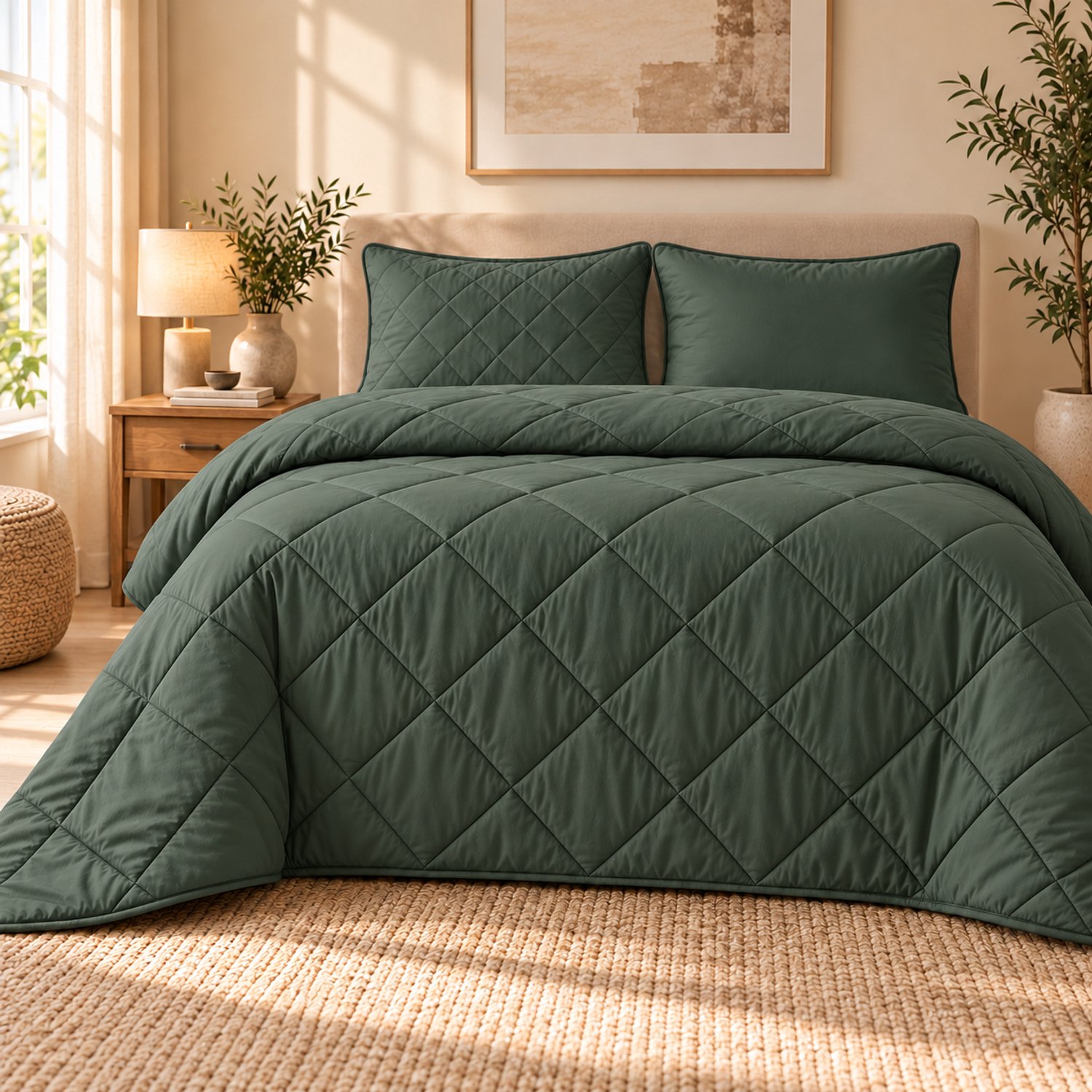 Dormidor Wasbaar Dekbed 240x200 cm – Inclusief 2 Kussenslopen 60x70 cm – Groen