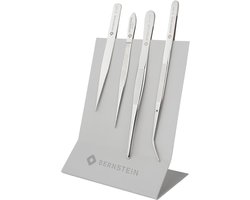 Pincettenset 4-delig - Gebogen en recht - Lichtgrijs