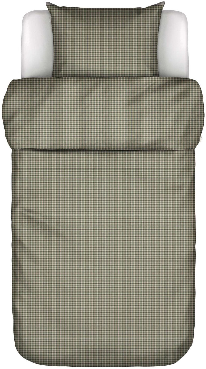 Marc O'Polo Ailo Dekbedovertrek Biologisch Katoenflanel Fern green - Eenpersoons – 140x200/220 cm