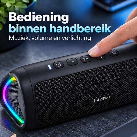 Bluetooth Speaker Draadloos met RGB verlichting - Tot 24 uur Muziek - IPX5 Waterproof - Draadloze Muziek Box - Partybox van Merkloos — afbeelding 3