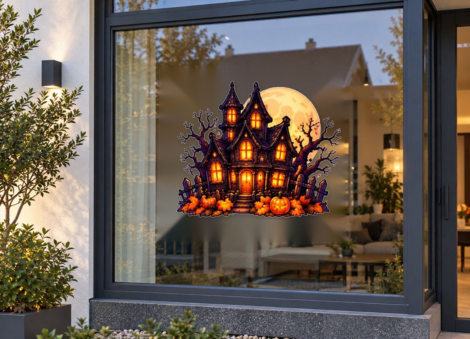 De Stickerman Halloween Raamsticker 100cm Breed Herbruikbaar Weerbestendig (CV17) Multi