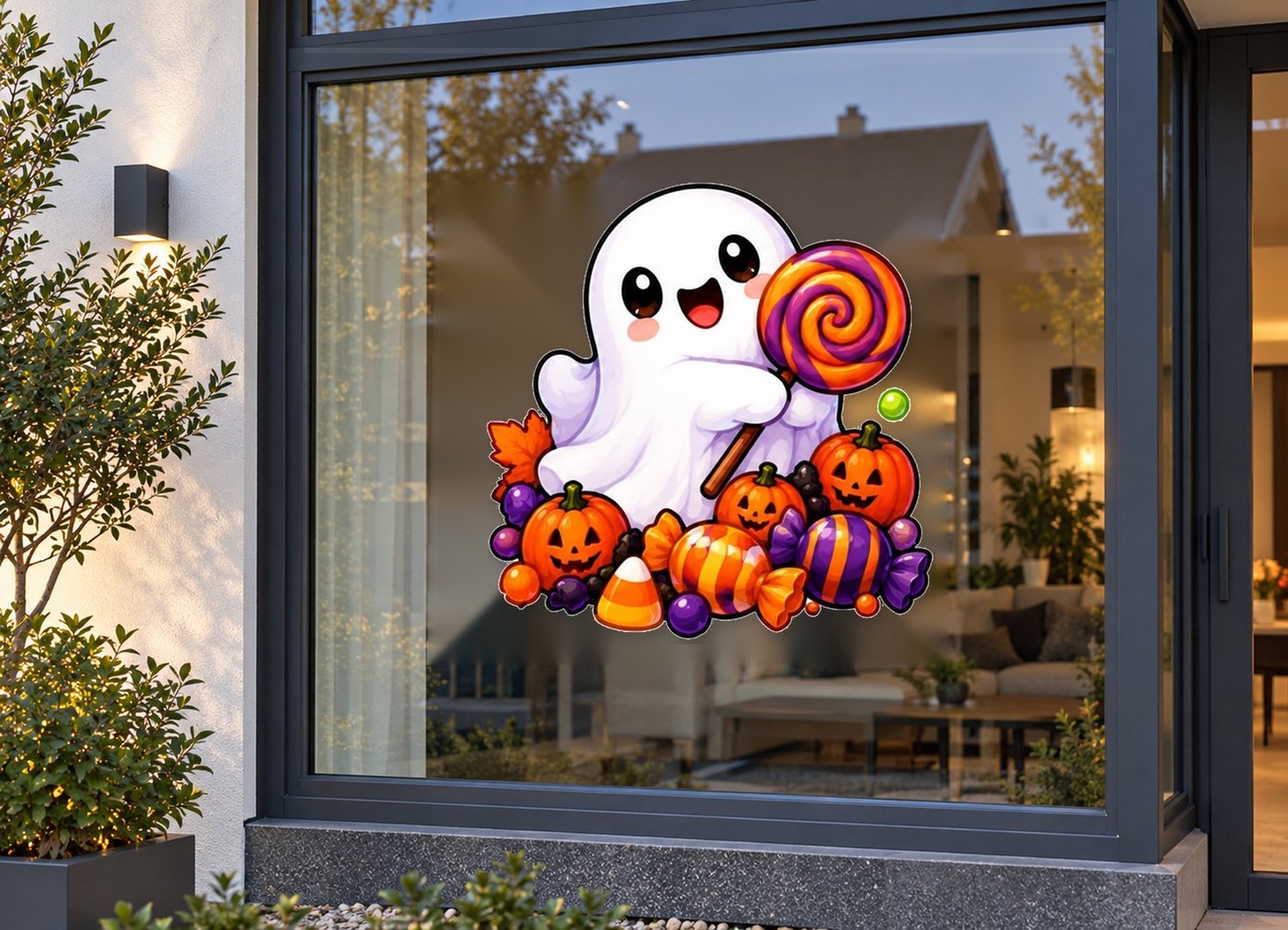 De Stickerman Halloween Raamsticker 75cm Breed Herbruikbaar Weerbestendig (KV13) Multi