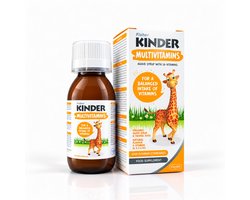 Fisher Kinder Multivitamine Kinderen Siroop 3+ Jaar – 125 ml – 14 Vitaminen incl. D3, K2 & B12 – Liposomale Vitamine C – Bio Agave & Sinaasappelsmaak