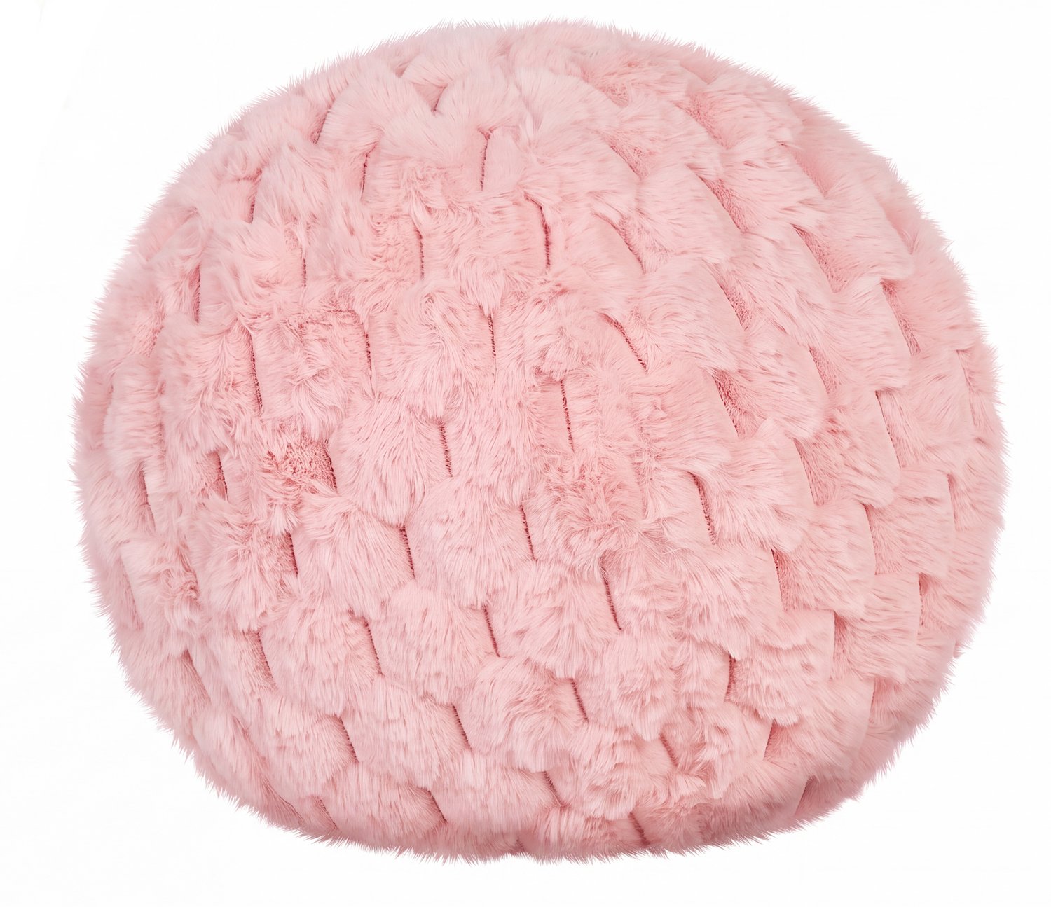 Beliani ROSEA - Sierkussen - Roze - 30 x 30 cm - Nepbont