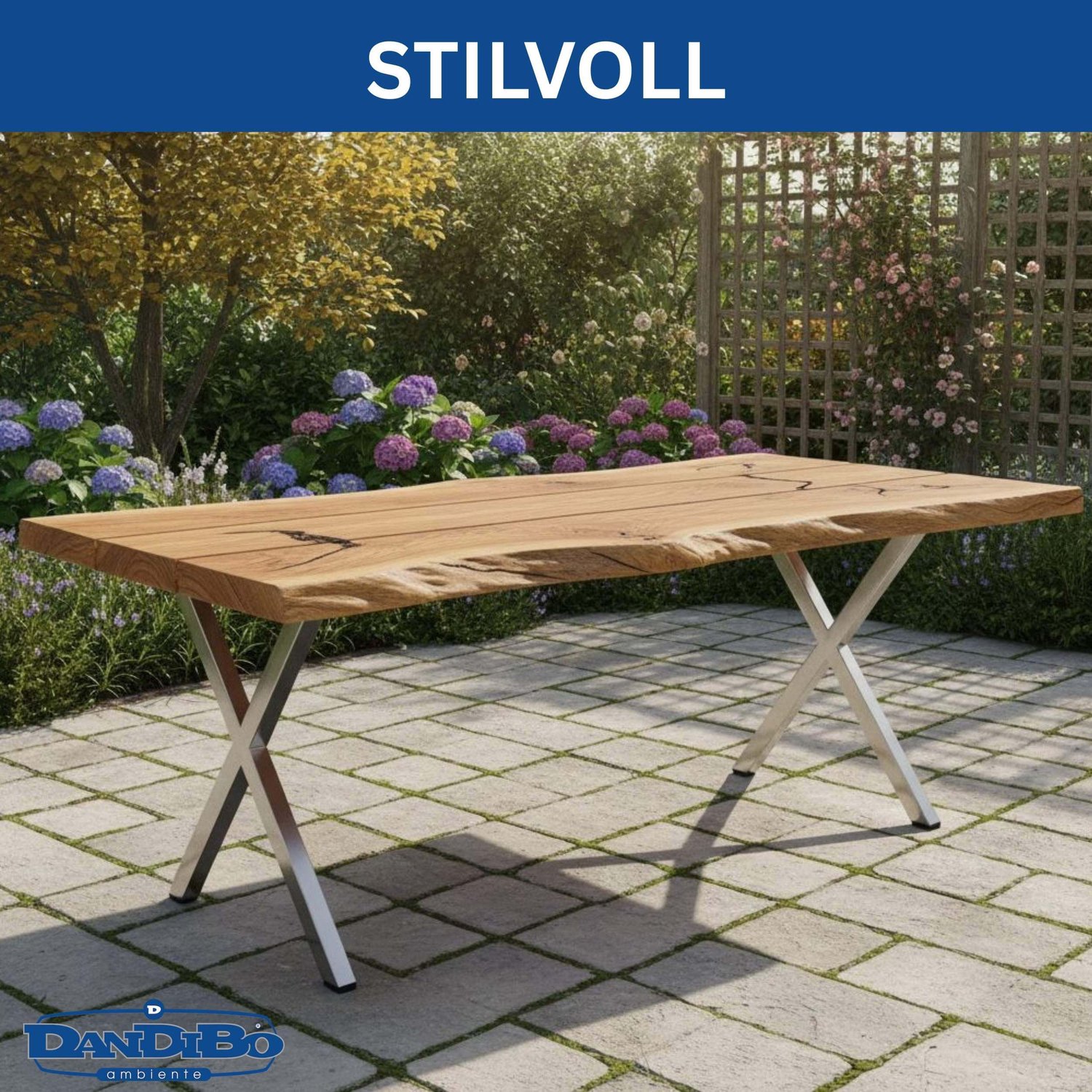 ‎DanDiBo DanDiBo Tafelpoten X-vorm - Set van 2 - Roestvrij staal - 72 x 68 cm Zilver