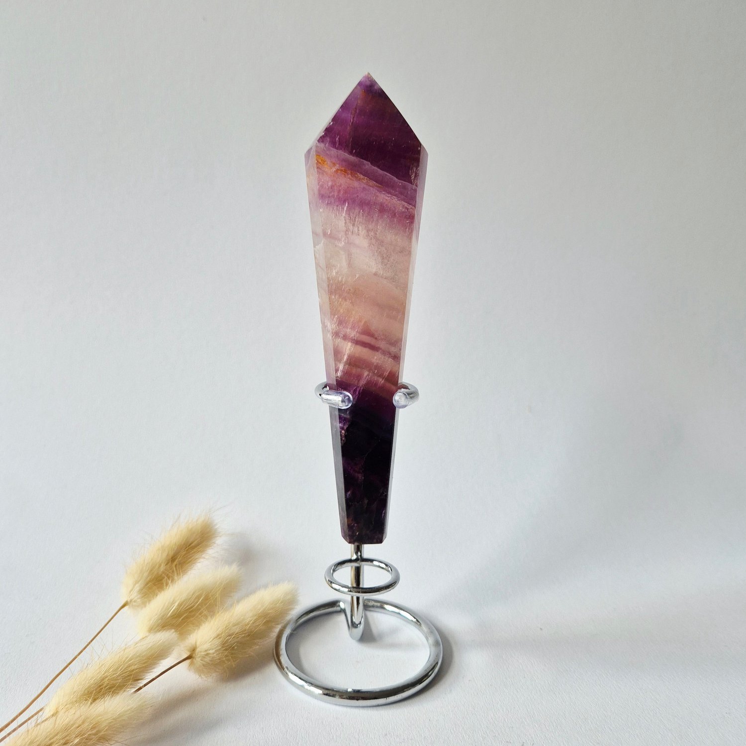 Moonlight Gemstones Candy Fluorite Scepter / Wand - Fluoriet - 287 gram incl. willekeurige standaard Meerkleurig