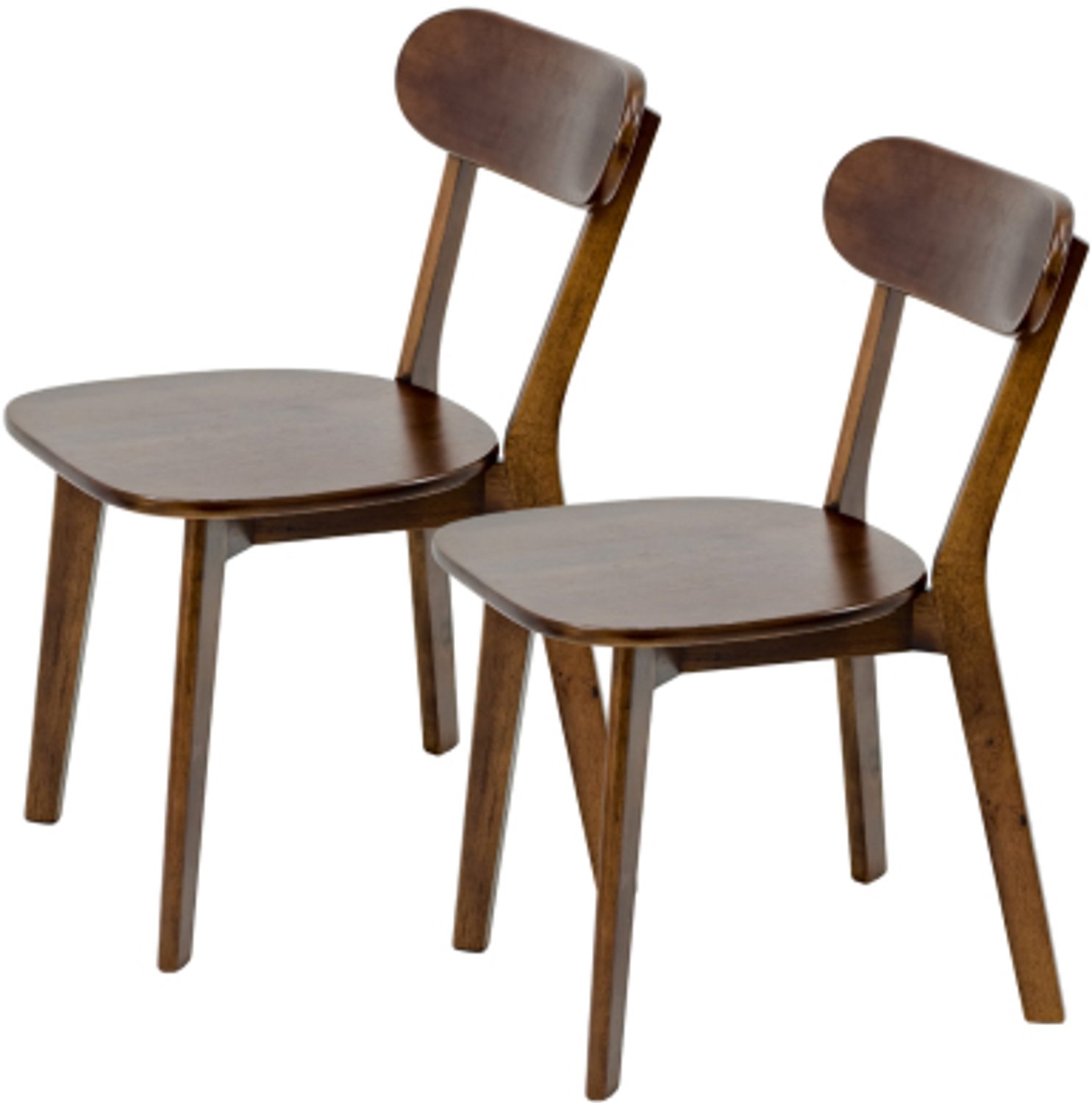 City long dragon LONG DRAGON - Eetkamerstoel - set van 2 - walnoot - massief hout met gebogen rugleuning