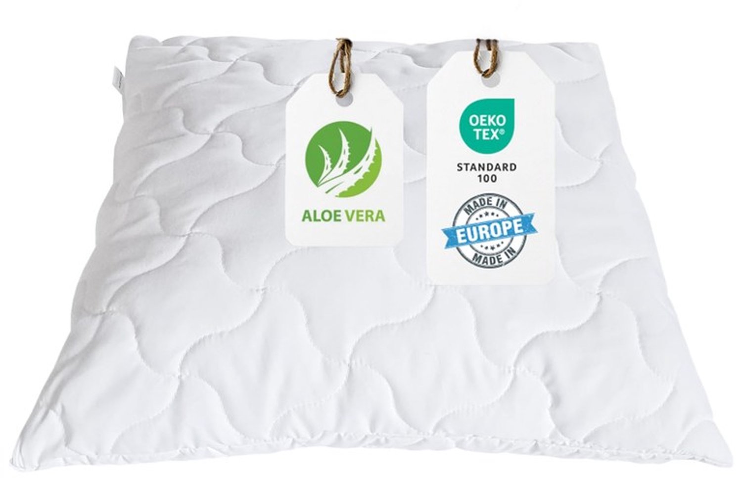 Duraxl Hoofdkussen - Microvezel - 80 x 80 cm - Ritssluiting Wit