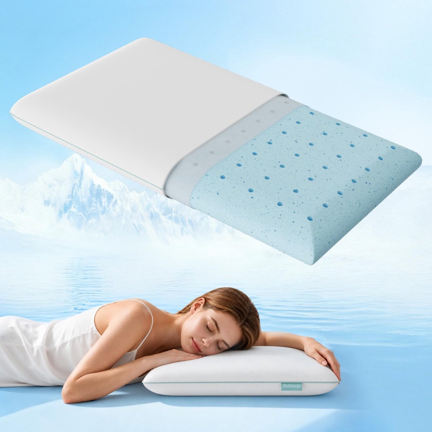 Duraxl Nekkussen - Traagschuim - Gel - 40 x 60 cm - 7 cm hoog Wit