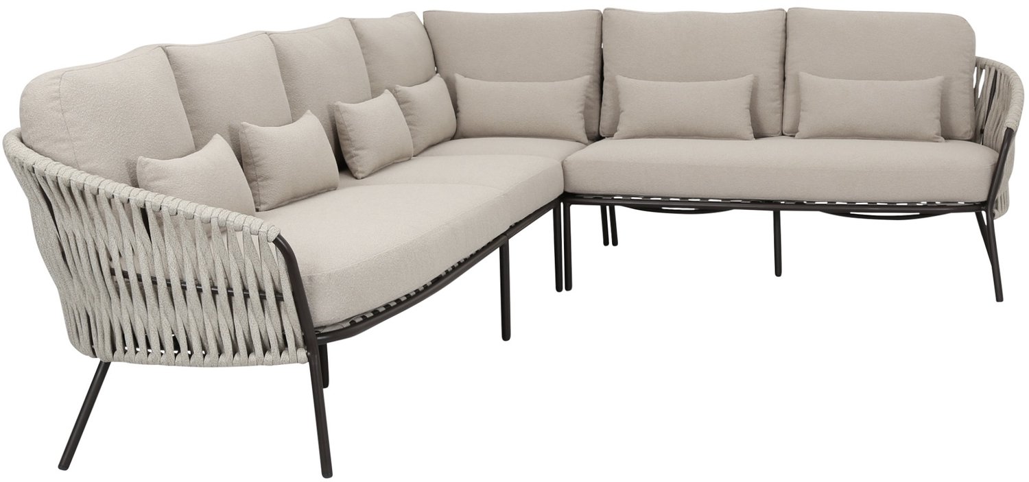 AVH-Collectie Sarenza hoek loungeset 4 delig zand rope terre frame Bruin / Terre