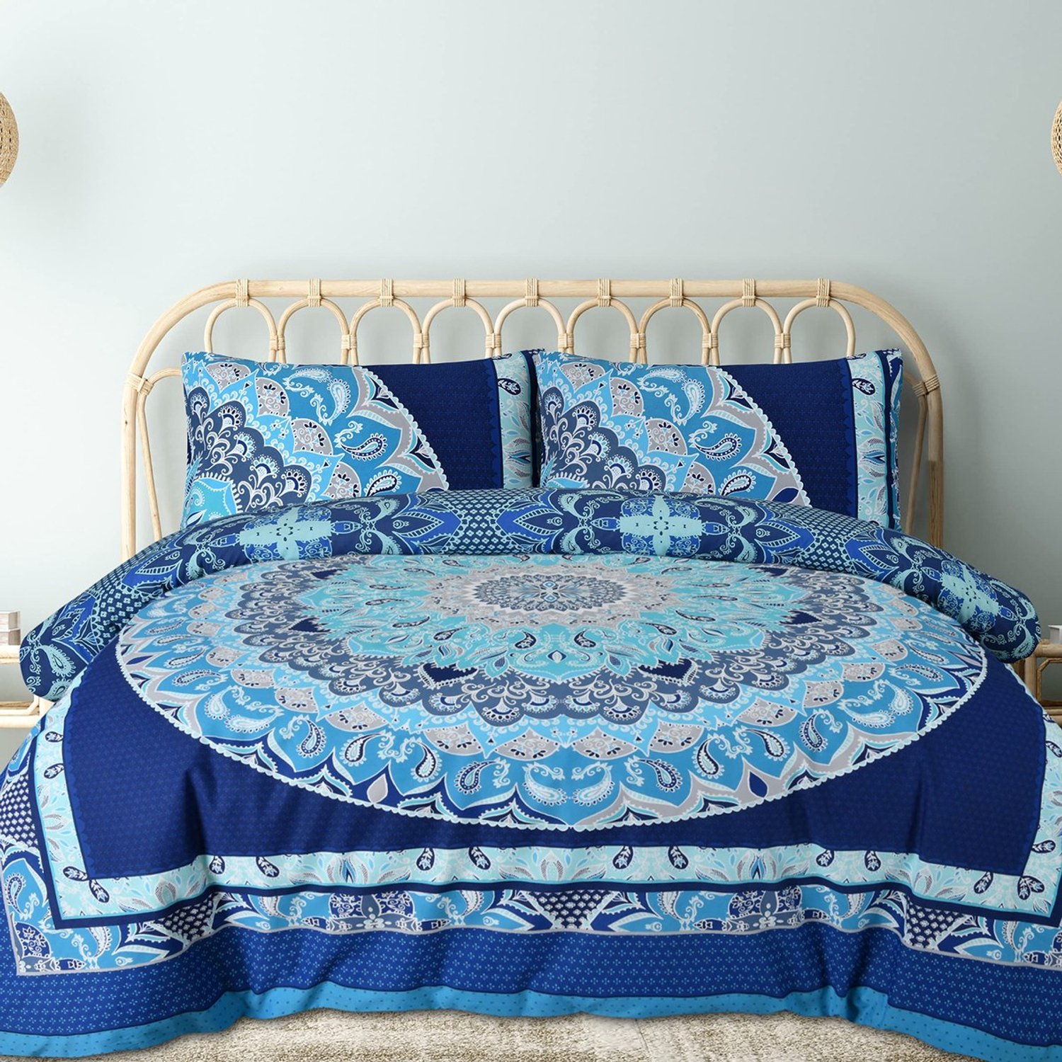 Duraxl Dekbedovertrek - Set - King - Blauw - 50% katoen, 50% polyester
