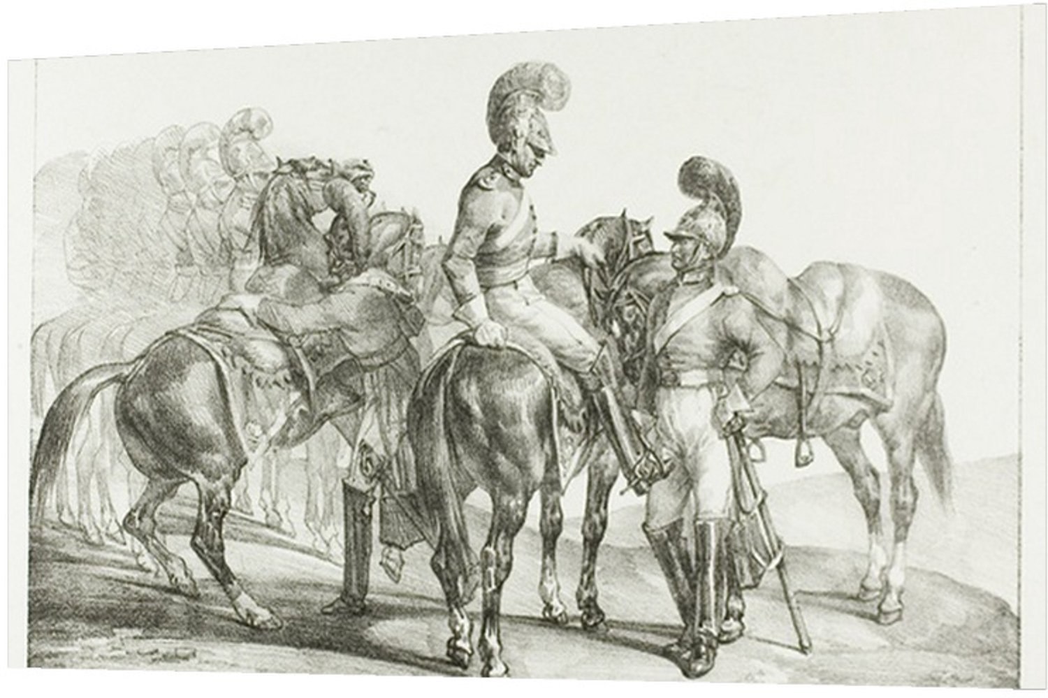 Printen.eu Poster - A Party of Life Guards, plate 5 from Various Subjects Drawn from Life on Stone - 31 x 17.9 cm Multicolor
