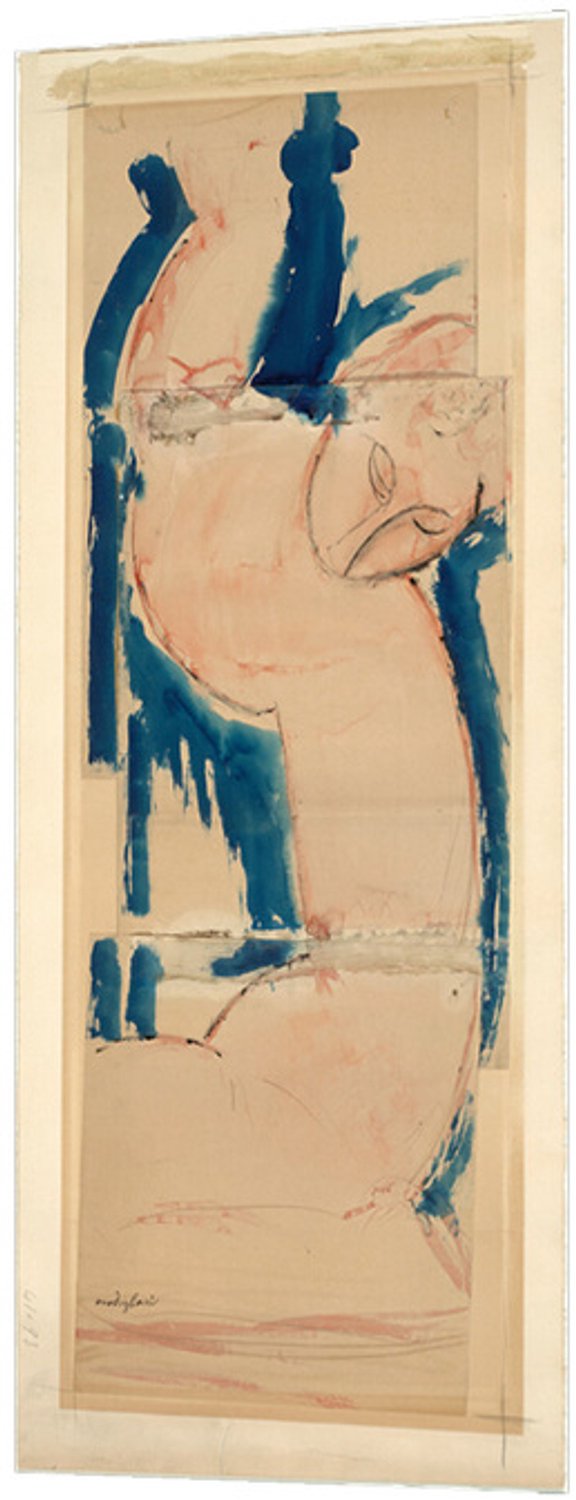 Printen.eu Poster - Caryatid: Rose and Blue - 14.4 x 35.2 cm Multicolor