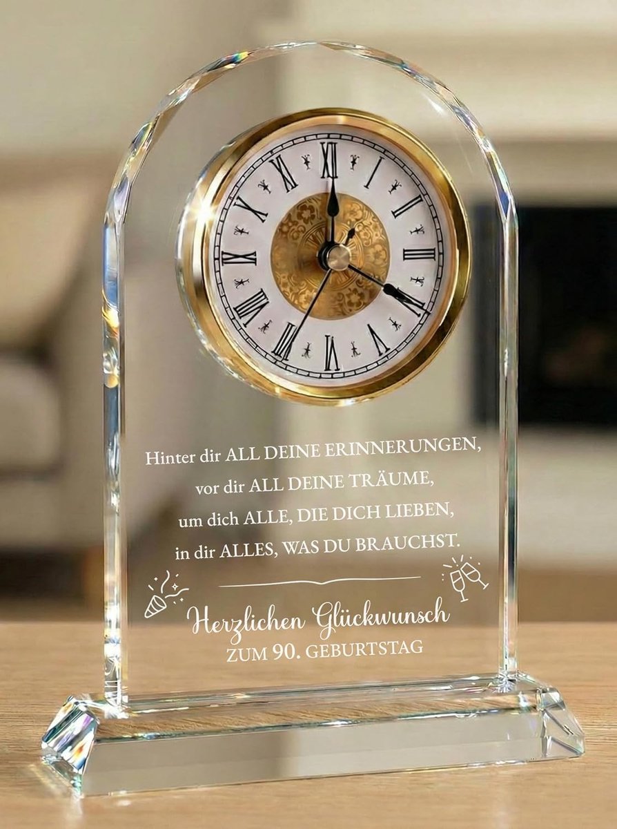 90e verjaardag vrouwen & mannen vintage 1936 - tafelklok met spreuk - cadeau-idee voor mama papa oma opa echtgenoot echtgenote & vrienden - decoratie & herinnering 60 jaar (in geschenkdoos