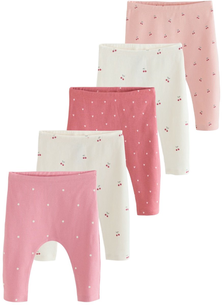 Next - Meisjes - Set van 5 babyleggings - Roze