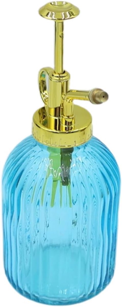Plantensproeier, 320 ml, vintage spuitfles met drukknop, gieter voor vetplanten met pomp aan de bovenkant voor planten, bloemen en vetplanten (hemelsblauw)