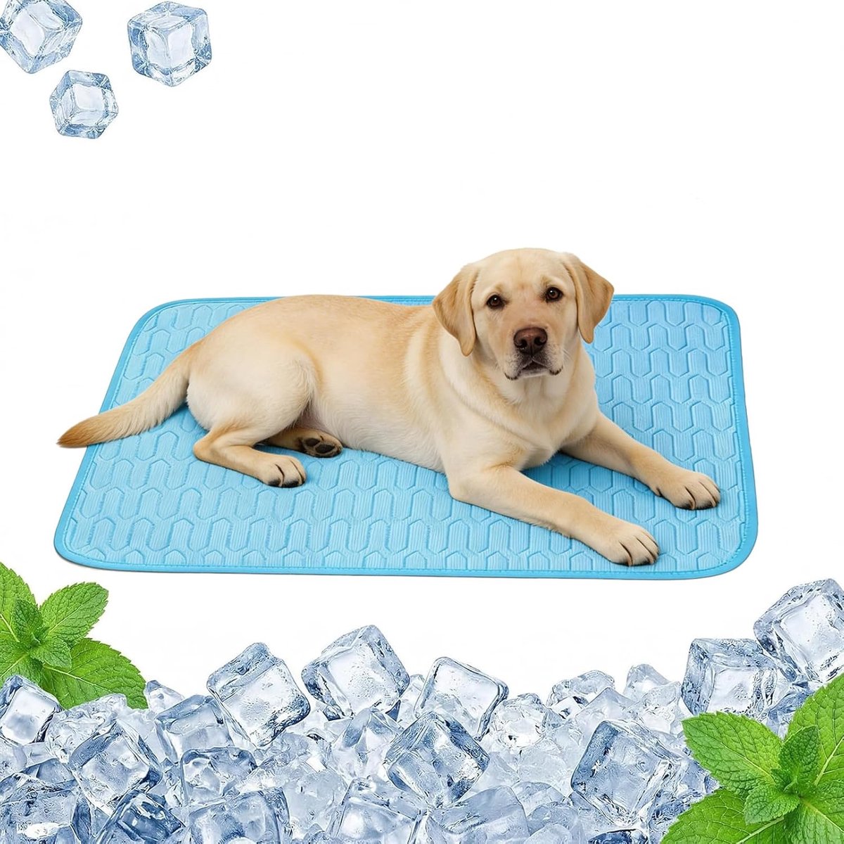 Koelmat voor honden, huisdiermat van ijszijde, zelfkoelende mat, koelmat voor huisdieren, niet giftig, opvouwbaar, voor honden en katten voor de zomer