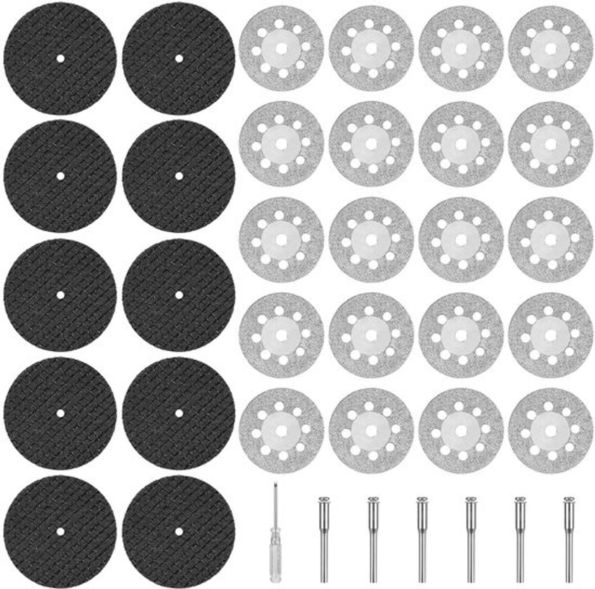 Diamantdoorslijpschijven 22 mm - 30 Stuks Mini Metalen Doorslijpschijven voor Rotatiegereedschap