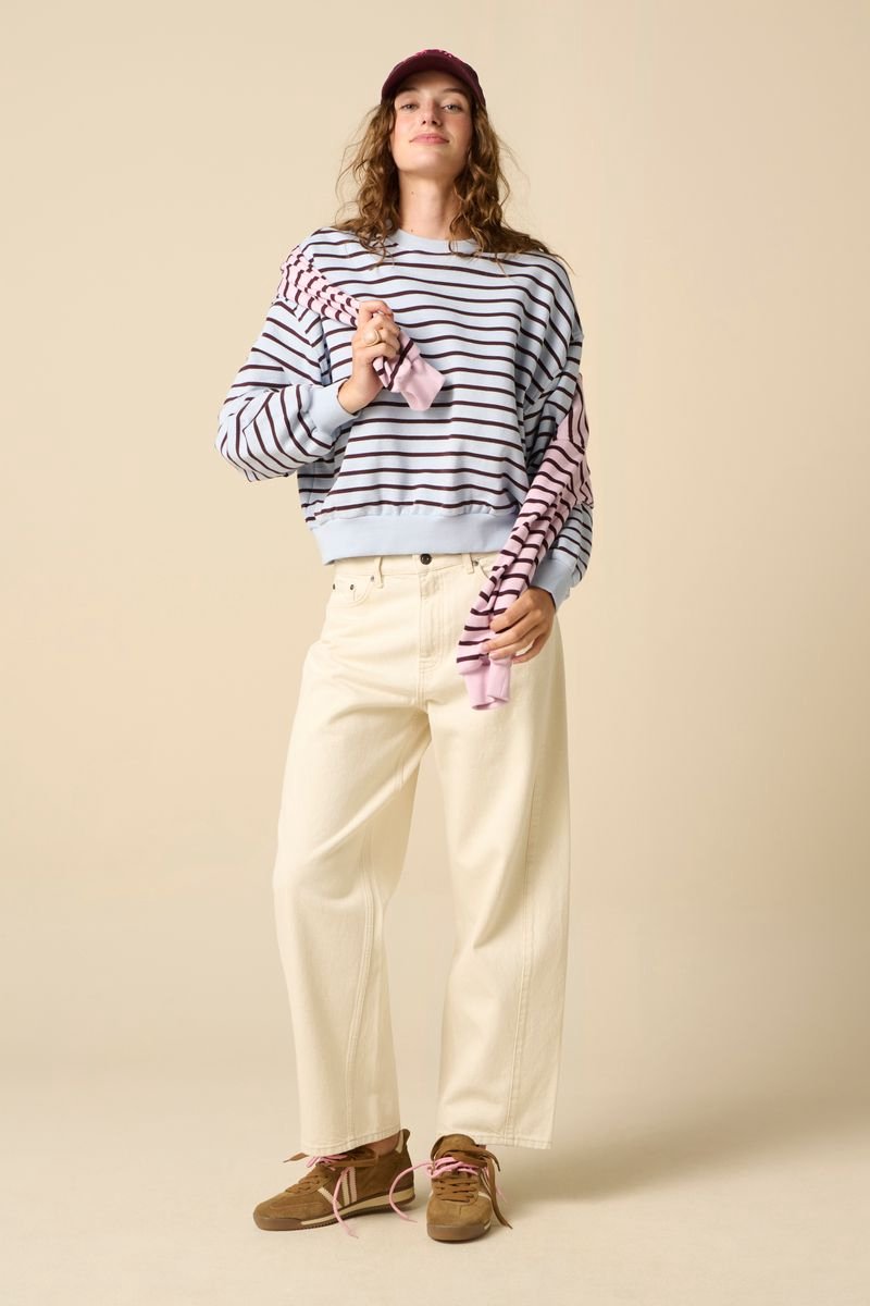Sissy-Boy - Lichtblauwe gestreepte sweater