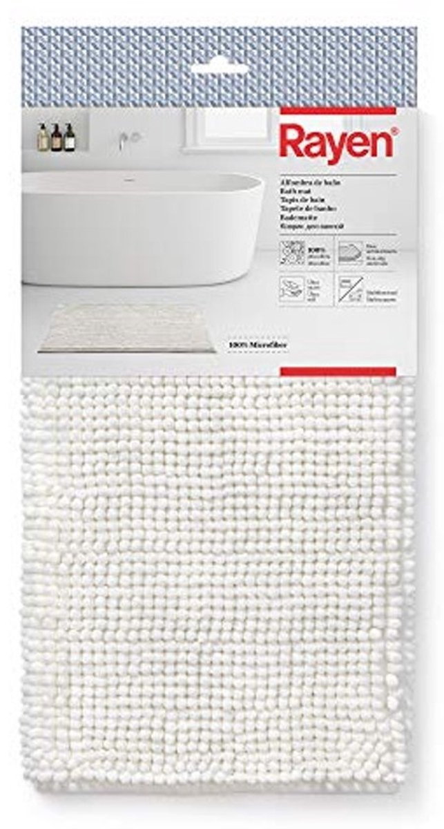 Badmat Microvezel Wit 80 x 50 cm - Stijlvolle en Comfortabele Badkamer Accessoire