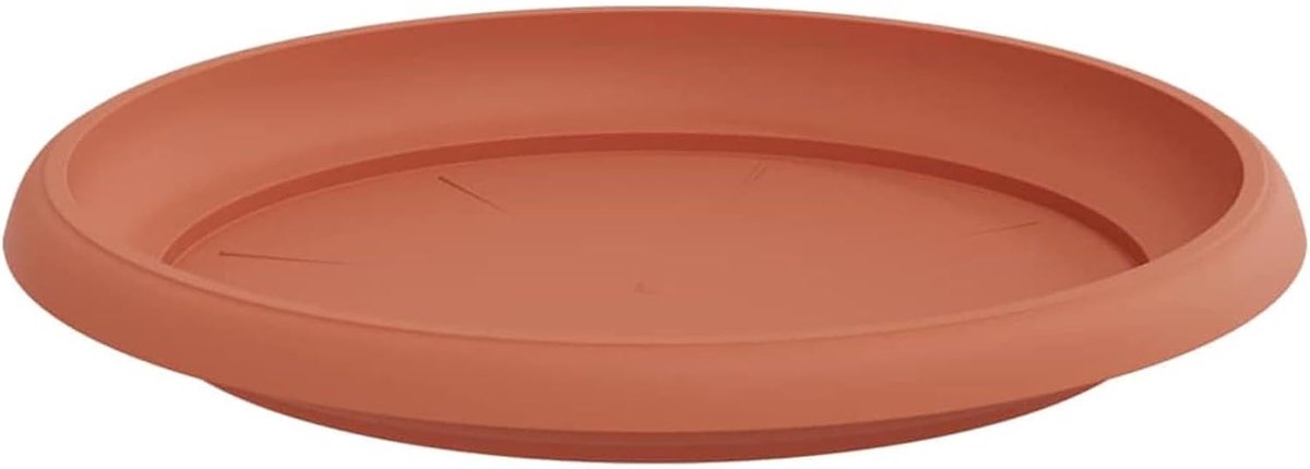 Ronde bloemplaat, 24 stuks, baksteenrood, Ø 21,5 x 2,5 cm, kunststof, waterdichte plantenpot, onderschotel, ronde plantenonderzetter, bloempot, voor binnen- en buitenplanten, 42020317