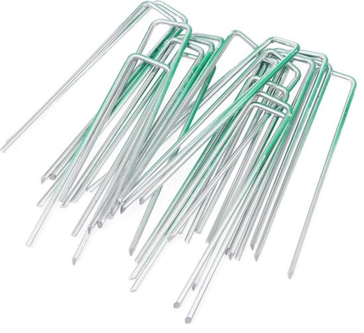 Stalen tuin nietjes voor grondbevestiging - 100-pack