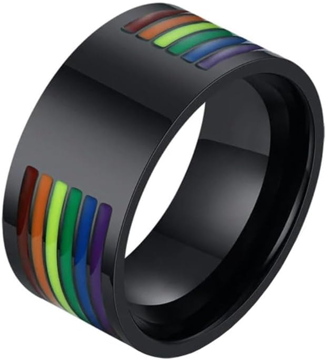 Heren ring Edelstaal Zwart-18mm