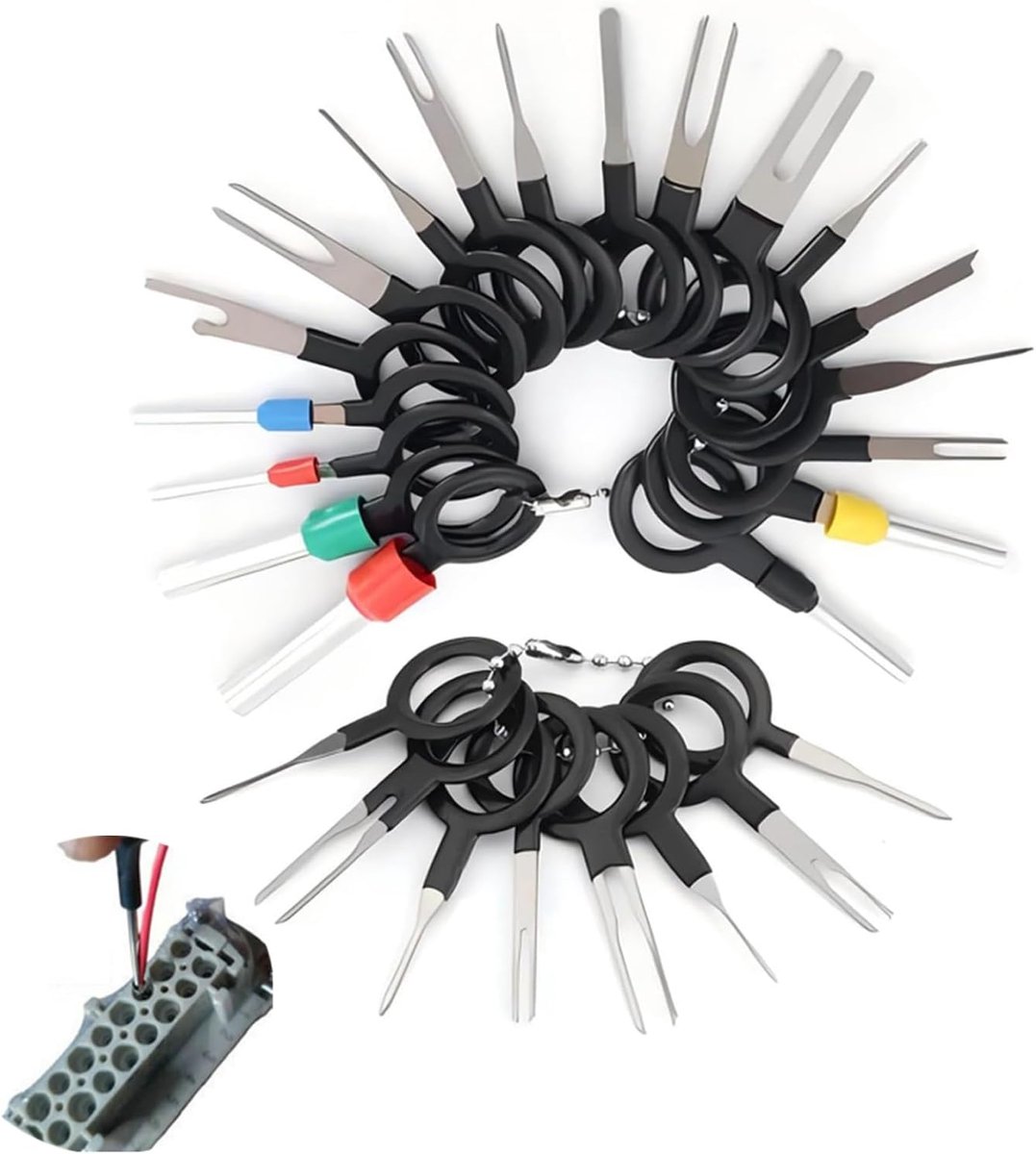 26 Stks Auto Terminals Removal Tool Set, Key Extractor Tool, Auto Wire Connector Terminal Pin Extractors voor Auto Onderhoud en Reparatie