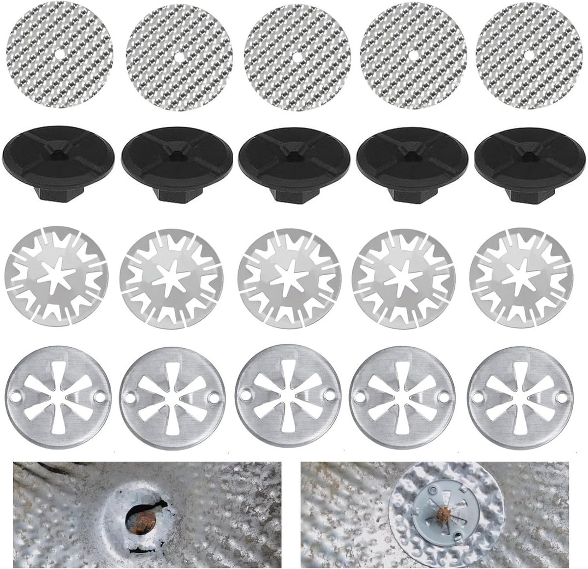 20 stuks bevestigingsset voor hitteschild met klemringen, hittebeschermingsplaat, metalen hitteschild en metalen bevestigingsclips - reparatieset inclusief N90335004 (30mm/50mm)