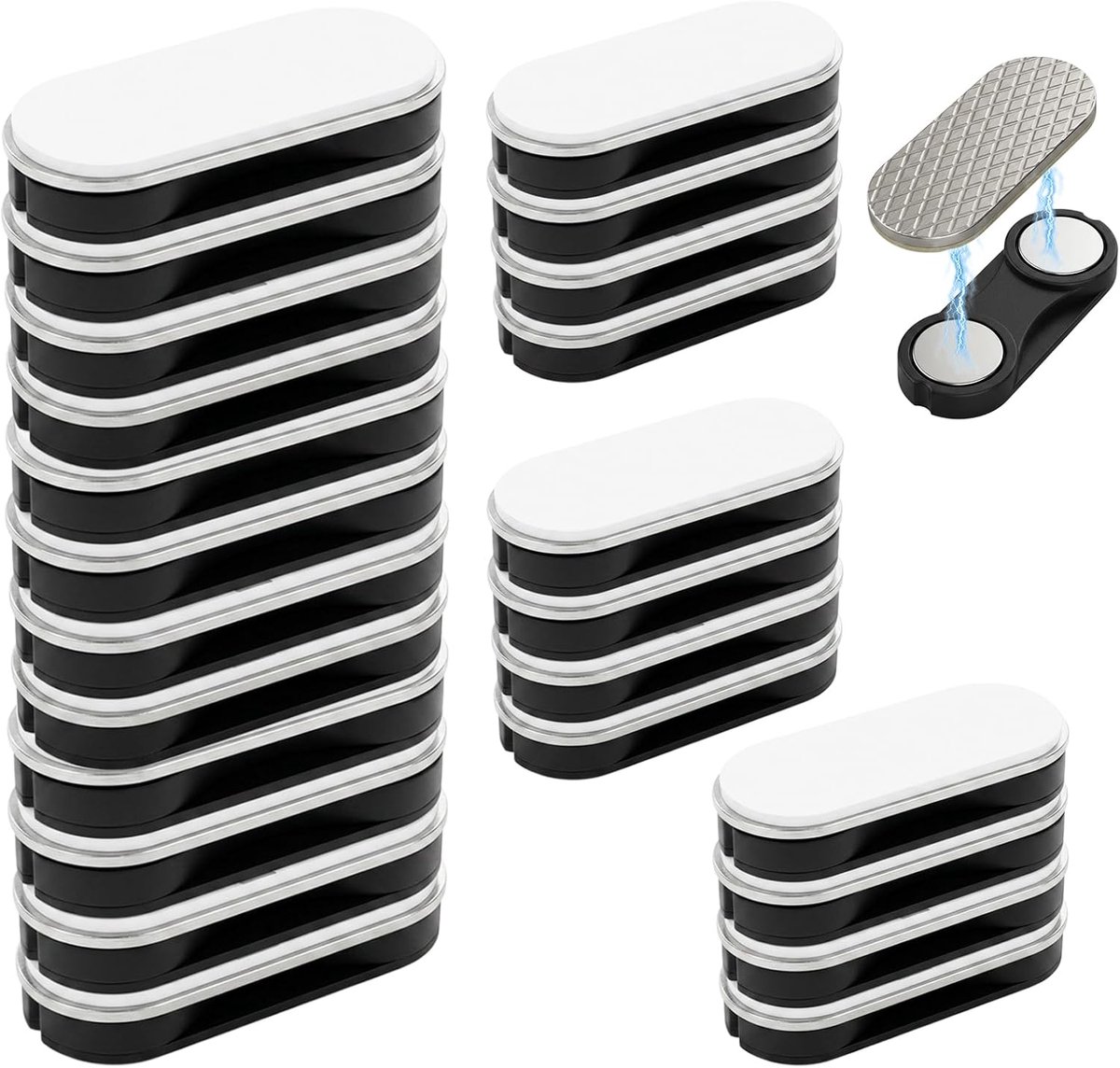 Gordijnsluiting, vliegengaas, clips, zelfklevende magneten voor vliegengaas, ramen, zonder boren, doe-het-zelf magnetische vliegengaas, bevestiging voor keuken, woonkamer, balkon, 24 stuks