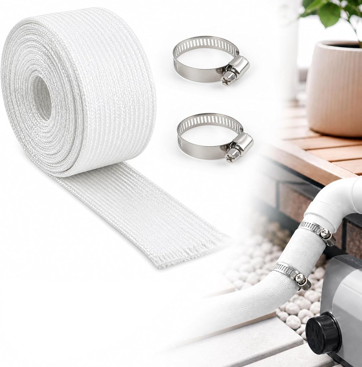 2 m, 25 mm, hittebeschermingsslang, uitlaat-isolatie, hittebestendige slang, staande verwarming, High Temp glasvezel sleeving, voor stroomgeneratoren en staande verwarming