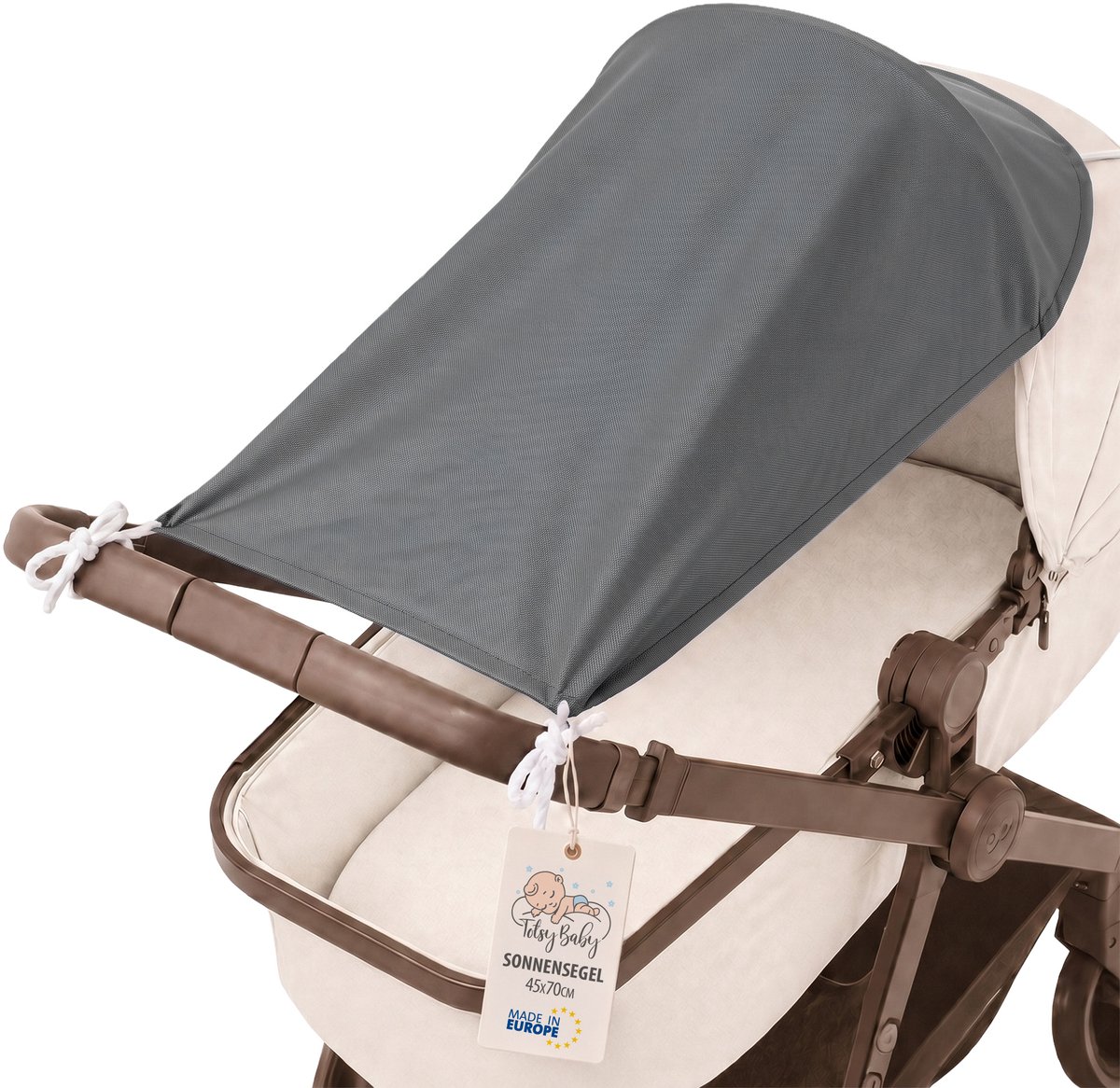 Zonbescherming Kinderwagen 70 x 45 cm UV Zonwering Baby Schaduwdoek voor Buggy Sportwagen Wandelwagen tegen Zon Wind en Regen Opvouwbaar Grafiet