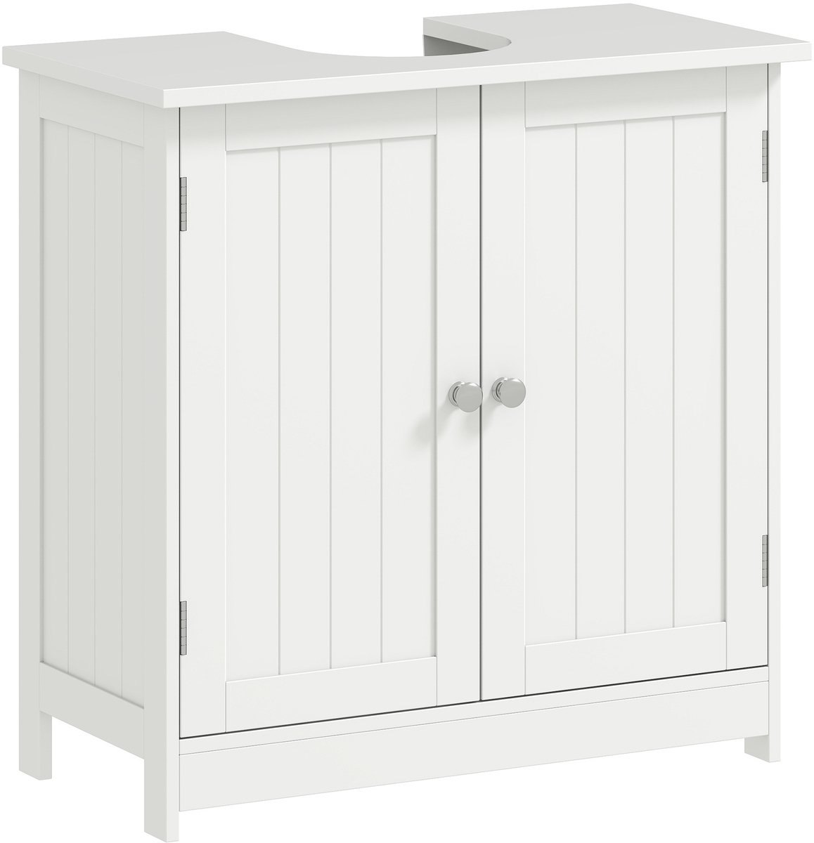 Badkamermeubel - dubbele deur - met verstelbare planken - afmetingen: 60 cm x 30 cm x 60 cm - wit