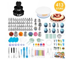 413-delige Taartdecoratieset - Complete Bakset voor Taart Maken en Decoreren - Taartdraais