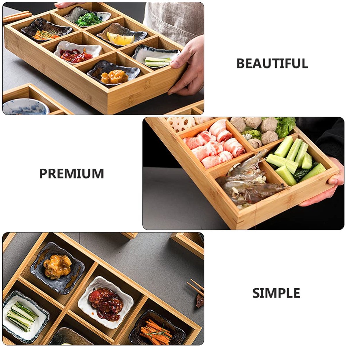 Lade Organizer - Bamboe Theedoos - Bestekbak met 6 Vakken - Opbergdoos Hout - Keukenlade Organizer - Bureau Lade Inzet - Sorteerdoos - Hobby Opberger - Kralendoos - Badkamer Cosmetica Houder - Duurzame Opbergers - Praktisch - Houtkleur - 1 Stuk — cadeau in Cadeau-ideeën - foto 6